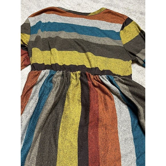 Egy California Women's Size XL Mocha & Blue Striped Dress - Picture 7 of 7